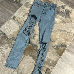 Stretchy denim pants